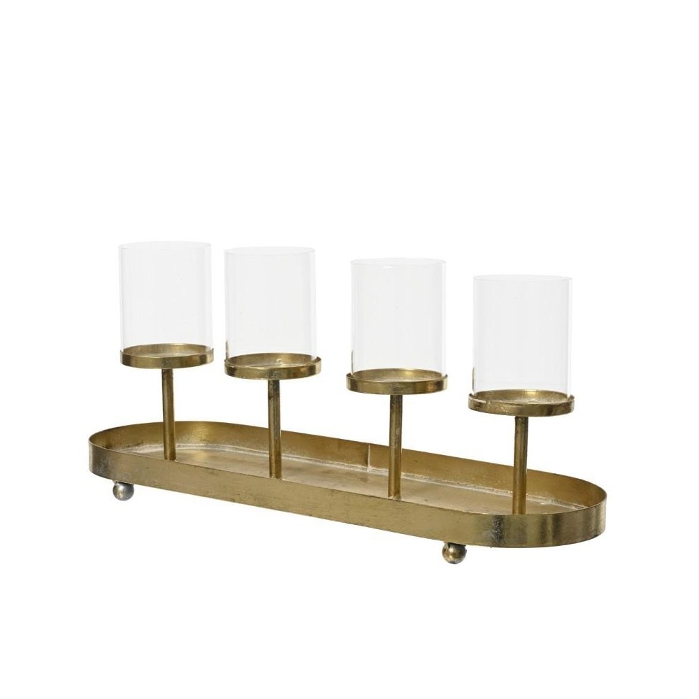 PORTACANDELE 5 FUOCHI ORO L.48